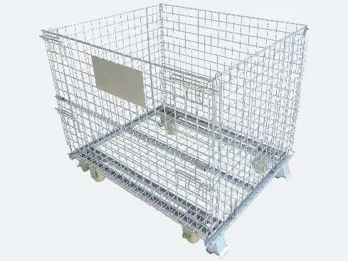 Industry Hanging Storage Wire Baskets Collapsible Stillage Cage Wire Mesh Container Pallet Box Foldable Metal Storage Pallet