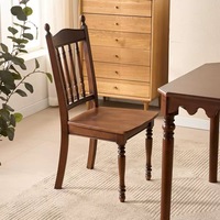 Chaise de salle à manger en bois massif de style rétro américain, stable et durable, à quatre poteaux, pour villa, hôtel et usage domestique