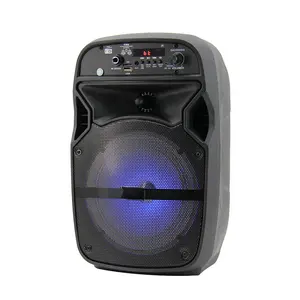 factory stock portable speaker karaoke 6.5/ 8 inch rechargeable audio usb active mobile speaker led partybox with microphone