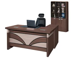 Luxus Executive Office Home Desk Home Office Schreibtisch ausziehbarer Schreibtisch für zu Hause mit Beistell tisch und mobiler Schublade