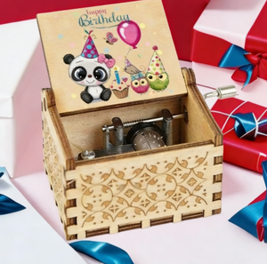 Exquisita Caja Musical de Madera Moderna Hecha a Mano y Ecológica con Manivela, Canción de Feliz <span class=keywords><strong>Cumpleaños</strong></span>, Duración del Sonido de 18 Segundos, Logotipo Personalizado - Product Image 4