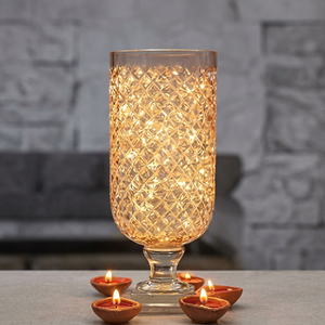 Modern Crystal Tabletop <b>Vase</b> With Diamond Pattern And <b>Square</b> Base Unique Design For Wedding Decor - Product Image 3