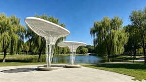 Gazebo Moderno de Acero Inoxidable Personalizado, Escultura Casual de Gran Tamaño con Forma de Árbol, Arco Decorativo para Jardín, Terraza o Villa - Product Image 2