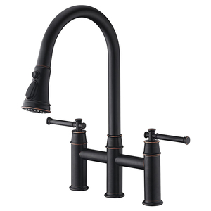 Латунный смеситель для кухни с двумя ручками, 3 отверстия - Product Image 3