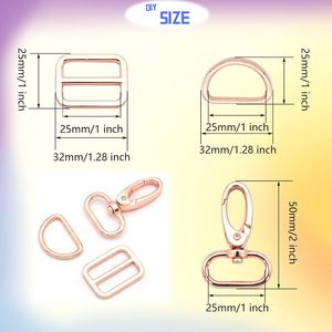 Hebilla giratoria de arcoíris con gancho de garra, hebilla deslizante de mm, hebilla de ajuste con anillo en D para collar de perro, mochila, bolso, herrajes - Product Image 2