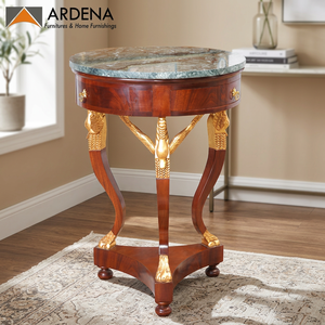 Mesita de Noche Clásica Italiana de Madera de Roble Macizo Ecológica, Color Marrón Antiguo, Muebles de Dormitorio, Apartamento, Hogar Europeo - Product Image 4