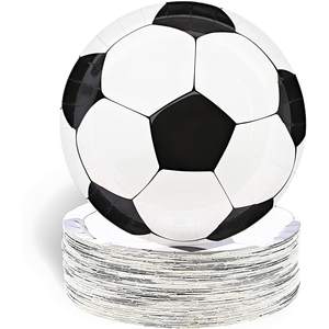 Assiette à papier ronde 9 pouces CMJN Soccer 350gsm White BoardFDA Approved Party Supplies - Product Image 4