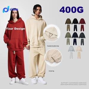 Conjunto <span class=keywords><strong>de</strong></span> Sudadera con Capucha Oversize <span class=keywords><strong>de</strong></span> Algodón Grueso <span class=keywords><strong>de</strong></span> 400G para <span class=keywords><strong>Hombre</strong></span>, Chándal Unisex <span class=keywords><strong>de</strong></span> Streetwear, Pantalones <span class=keywords><strong>de</strong></span> Chándal, <span class=keywords><strong>Ropa</strong></span> Casual para Mujer al por Mayor - Product Image 1