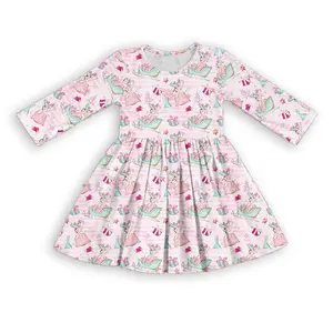 Groothandel kinderen winter jurk zoete baby meisje prinses jurk nieuwste jurk ontwerp voor kinderen