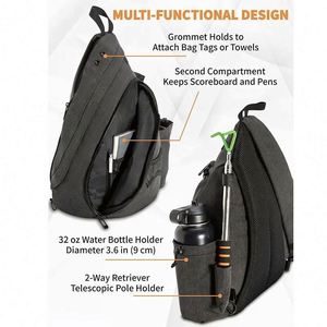 Sac de golf en toile BSCI Factory, sac à bandoulière pour le golf de disque, capacité 8-10 disques, sac bandoulière, vente en gros - Product Image 6