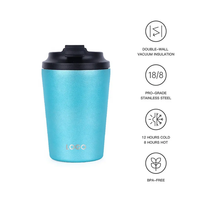 Tasse personnalisée en acier inoxydable à double paroi de 12oz avec design classique Tasse à café de voyage en acier inoxydable 304 Tasse à boire thermique avec couvercle