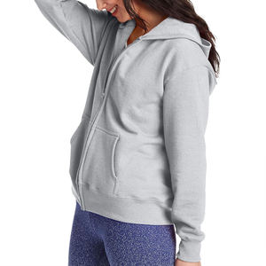 Sweat à capuche zippé décontracté pour femmes de qualité supérieure confortable couleur unie à manches longues femmes sweat à capuche zippé - Product Image 6