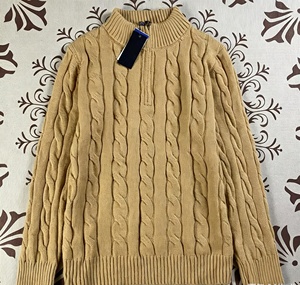 Pull semi-zippé RLS de créateur, style Old Qian avec broderie <span class=keywords><strong>Pon</strong></span>, pull tricoté décontracté à col montant - Product Image 5