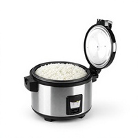 Cuiseur à riz commercial 20, 23, 30 tasses de riz cru, électrique, en acier inoxydable, pour cantine, cafétéria, restaurant et cuisine
