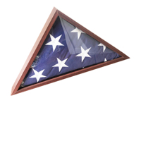 Grande vitrine de boîte de drapeau pour support de triangle militaire de drapeau d'inhumation avec support mural et plexiglas poli