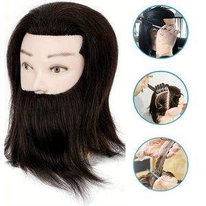 Tête de mannequin professionnelle pour <span class=keywords><strong>homme</strong></span>, 100% <span class=keywords><strong>cheveux</strong></span> humains, afro crépu bouclé, pour la formation en coiffure masculine et la pratique du tressage. - Product Image 5