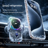 Nouveaux Produits Tendance 2026 Accessoires Support de Chargeur de Voiture Sans Fil à Refroidissement Semi-conducteur 25W Magnétique Puissant RGB pour Grille d'Aération
