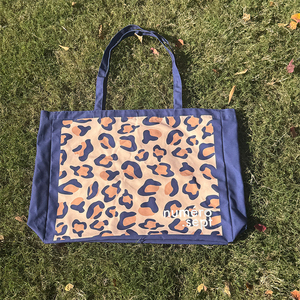 Bolsa de Mano de Lona de Algodón con Estampado de Logotipo Personalizado, Bolsa de Compras Reciclable, Bolsa de Regalo, Bolsa de Hombro con Estampado Completo de Leopardo, Bolsa de Moda de Lona - Product Image 3