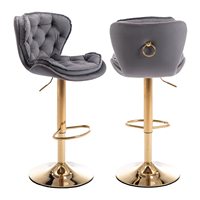 Vente en gros Tabouret pivotant en cuir de luxe Tabouret de bar Chaises hautes avec accoudoirs