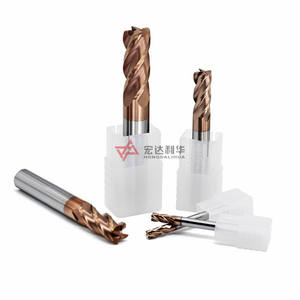 Molino de extremo de radio de esquina de 4mm de diámetro de carburo sólido 0,2mm <span class=keywords><strong>Rad</strong></span> 2-Flauta AIiTIN recubierto 45HRC para producto de uso general fresa - Product Image 6