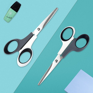 Stainless Steel Office Scissors Grayish White Straight Head For Paper Cutting Home Use - Product Image 1