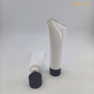 Tube vide rond blanc de 100 ml avec valve de contrôle et bouchon à clapet pour crème pour les mains, nettoyant visage, emballage cosmétique personnalisé - Product Image 5
