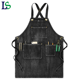Tablier de cuisine résistant à l'usure pour coiffeur Tabliers de cuisine ajustables en jean denim avec étiquette de logo personnalisée - Product Image 6