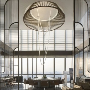 2025 moderne minimaliste Design Art verre <span class=keywords><strong>suspension</strong></span> lampe salon pendentif éclairage lustre <span class=keywords><strong>bois</strong></span> intérieur décoration Suspensions - Product Image 6