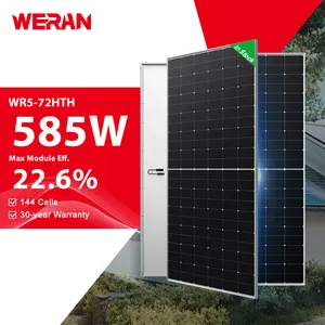 Wholesale WERAN 585W Solar Power Panel Module Home Use Half Cell 144 Cells Photovoltaic Longi Solar Panel with CE TUV CSA