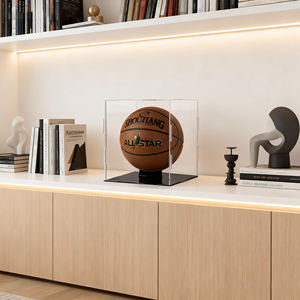 Черная подставка из прозрачного акрила для хранения баскетбольных, футбольных и бейсбольных мячей, с защитой от УФ-излучения и пыли, быстрая доставка - Product Image 1