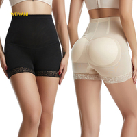 Nouveau taille haute maille ventre minceur sous-vêtements éponge hanche ascenseur rembourré gros cul fesses rehausseur Shorts avec dentelle fesses Shapewear