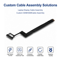 Kabel Layar Laptop Icape 30 Pin EDP Micro Coaxial 0.5mm hingga 1.0mm 100 Ohm Full HD 4K Perisai Berlapis Ganda Harness Layar
