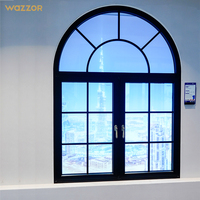 Ventanas Francesas de Aluminio Impermeables con Aislamiento Acústico y Térmico para Decoración Exterior de Casas y Villas, Personalizables, Gran Venta Wazzor