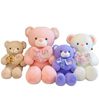 Collection d'ours en peluche sur le thème de l'amour - Ours en peluche super doux multicolores avec accents de cœur, soulagement du stress, Saint-Valentin, 51 cm-99 cm