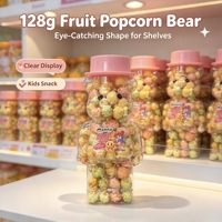 Popcorn en pot en forme de petit ours, non-OGM, 128g |   Collations halal sans graisses trans, à l'étiquette propre et sans additifs |   Usine de saveurs personnalisées OEM