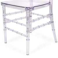 Chaise Phénix en Acrylique Transparent Effet Cristal Luxe Hôtelier, Empilable pour Mariages et Événements, Avec Coussins