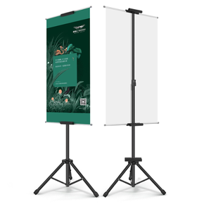 Wholesale Adjustable Tripod Banner Easel Stand Iron Frame Bunting Portable Display Poster Stand Advertising Display Black