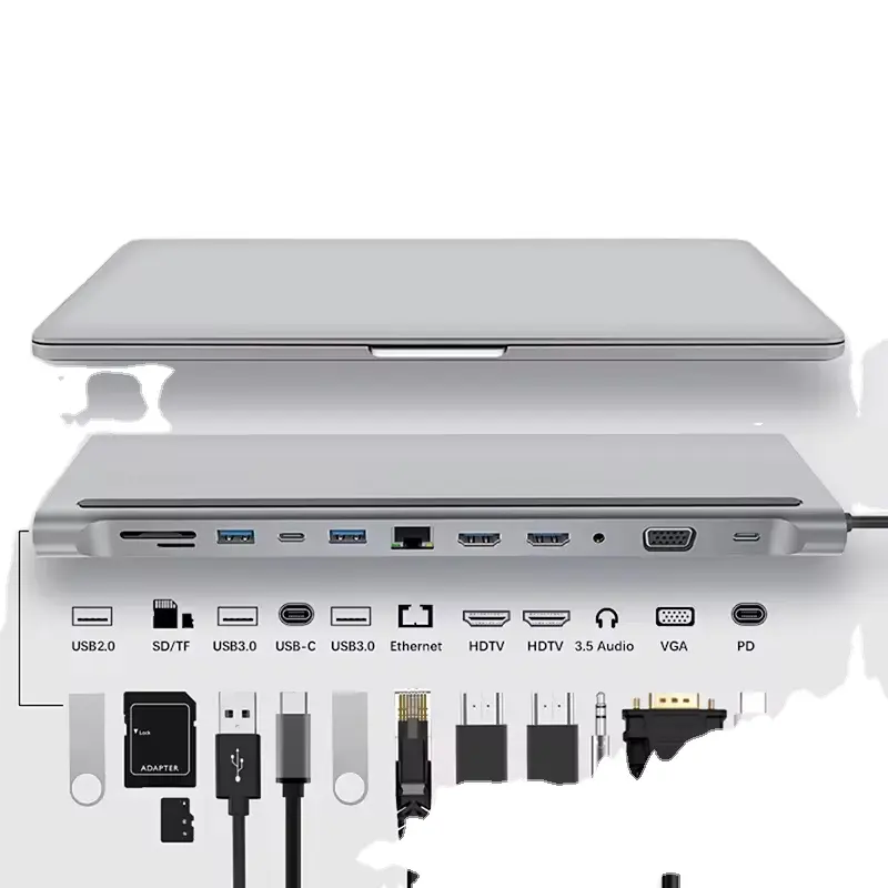 Fabriek Groothandel Laptop Multi Poorten Docking Station Dual Monitor 4K Triple Usb Hub Adapter