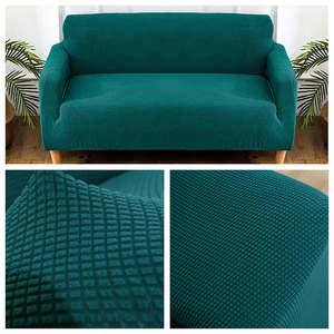 Plaid Jacquard Soft Fabric Pink <strong>Sofa</strong> <strong>Cover</strong> for Living Room 1/2/3/4/<strong>5</strong> Seats <strong>Seater</strong> All-inclusive Elastic <strong>Corner</strong> Couch Slipcover - Product Image 4
