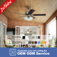 Ventilateur de plafond 1stshine avec lumière, 5 pales en MDF, commande par chaîne, ventilateur de plafond décoratif d'intérieur avec fandelier