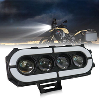Lampe de travail à LED bicolore à 4 lentilles Angel Eyes Fog Lamp Off-road Driving Light Motorcycle Spotlight for Car Truck ATV