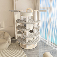 Hamacas para Gatos de Alta Calidad con Diseño de Escalera Alta y Poste Rascador de Tubo de Papel, Juguetes para Mascotas, Torre de Lujo para Gatos, Ideal para Familias con Múltiples Gatos