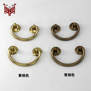 Chinese Antique Style <b>Copper</b> Drawer Handles Ring Shape Brass Bronze Color Furniture Handle <b>Knob</b> HK 001 - Product Image 1
