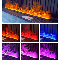 Cheminée à brume 3D entièrement automatique avec remplissage d'eau et raccordement aux conduites : Humidificateur décoratif à flamme simulée ultra-plat intégré