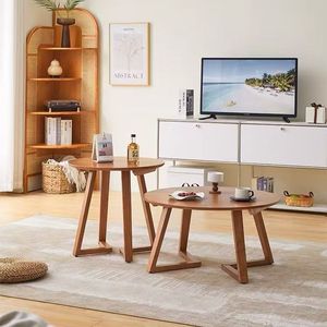 Japanese Style Solid Wood Coffee <b>Table</b> Round 80*45 Cm Living Room <b>Study</b> Office Use Simple Scandinavian Design - Product Image 2
