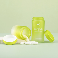 Pot en verre vert dépoli inviolable pour vitamines, 60cc, 90cc, 120cc, 150cc, 180cc, avec col large et bouchon CRC