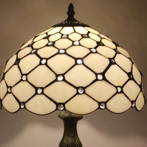 Lámpara de Techo Tiffany LongHuiJing con Cúpula de Vidrio, 12 Pulgadas, LED AC E27, Base de Aleación de Zinc, Estilo Mediterráneo Vintage Amarillo para Dormitorio - Product Image 6