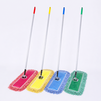 Tête de balai à poussière de poche durable et lavable, disponible en quatre couleurs, pour système de nettoyage des zones hôtelières et de bureaux