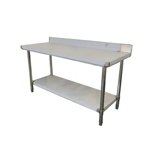 Mesa de trabalho desmontável de aço inoxidável, mesa de trabalho em aço inoxidável para cozinha