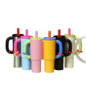 Différentes couleurs et logos personnalisés Gobelet de 40oz en acier inoxydable avec poignée et couvercle, gobelet Bawang - Product Image 1